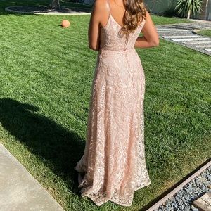 Pink Lace Prom Dress